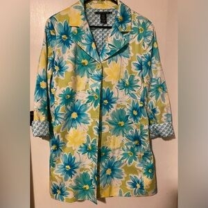 Pierre Cardin Blue and White Patterned Light Coat